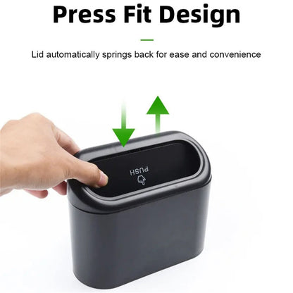 BY-1079 Push Lid Design Car Trash Can Vehicle Door Seat Back Hanging ABS Trash Bin