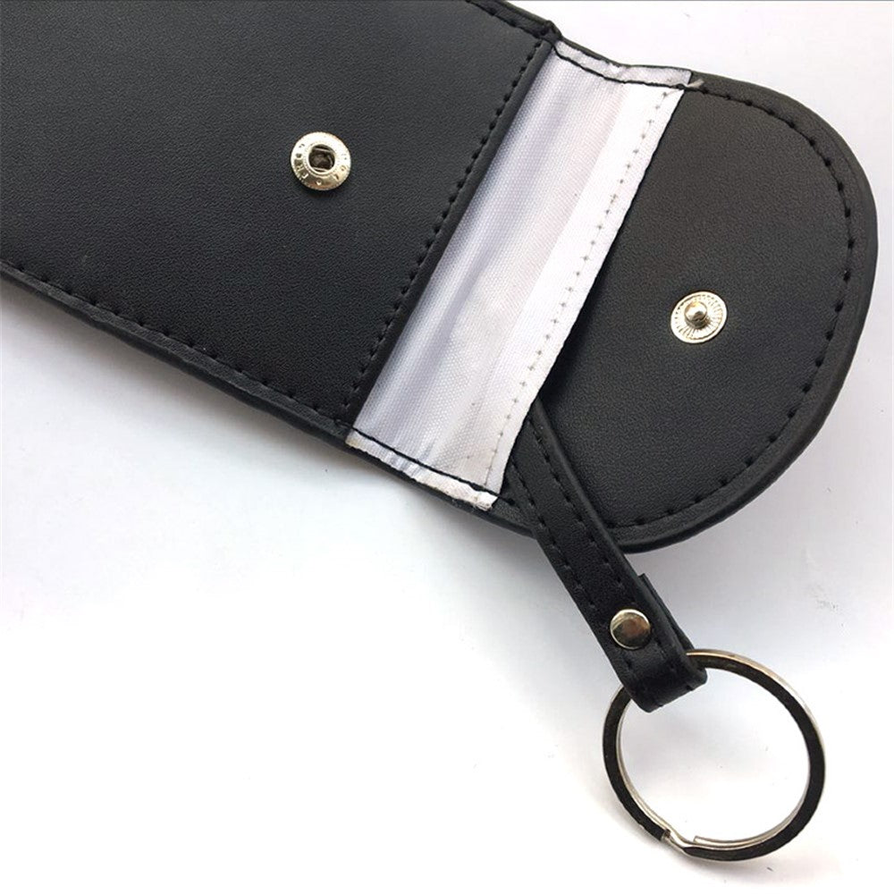 Car Key Signal Blocking Pouch Anti-theft RFID Blocking Genuine Cow Leather Car Keys Case Holder