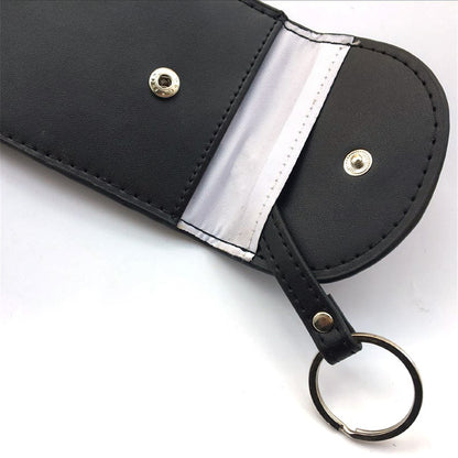 Car Key Signal Blocking Pouch Anti-theft RFID Blocking Genuine Cow Leather Car Keys Case Holder