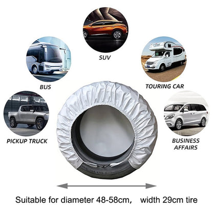 4PCS 48-58CMx29CM Wheel Sleeve Oxford Cloth Car SUV Tire Cover Storage Bag for 19-22 inch Tire