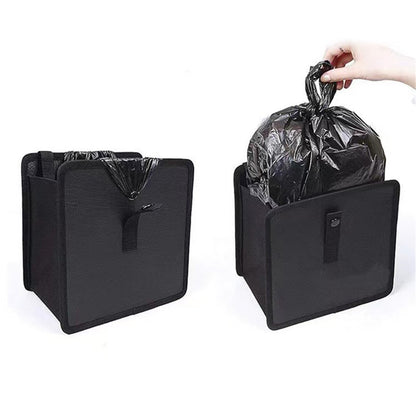 Car Hanging Storage Bag Waterproof Oxford Cloth Car Seat Back Trash Bin, 27*27*14.5cm