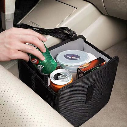 Car Hanging Storage Bag Waterproof Oxford Cloth Car Seat Back Trash Bin, 27*27*14.5cm