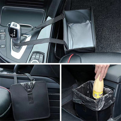 Car Hanging Storage Bag Waterproof Oxford Cloth Car Seat Back Trash Bin, 27*27*14.5cm