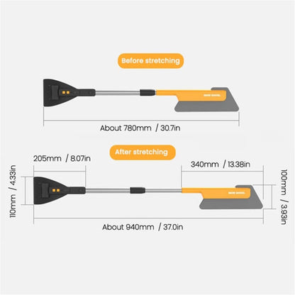 Telescopic Car Snow Shovel Defrost Deicing Brush Cleaning Tool (with Light)