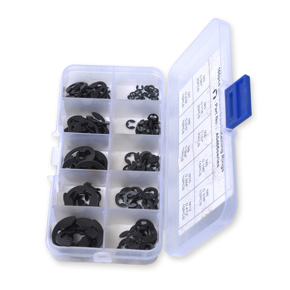 160Pcs 2mm-25mm Retaining Rings Car Truck Assorted E-Clip Snap Rings Kit