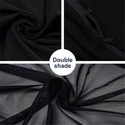 Left+Right Car Rear Window Mesh Curtain Anti-mosquito Sun Shade Window Curtain with Zipper Opening