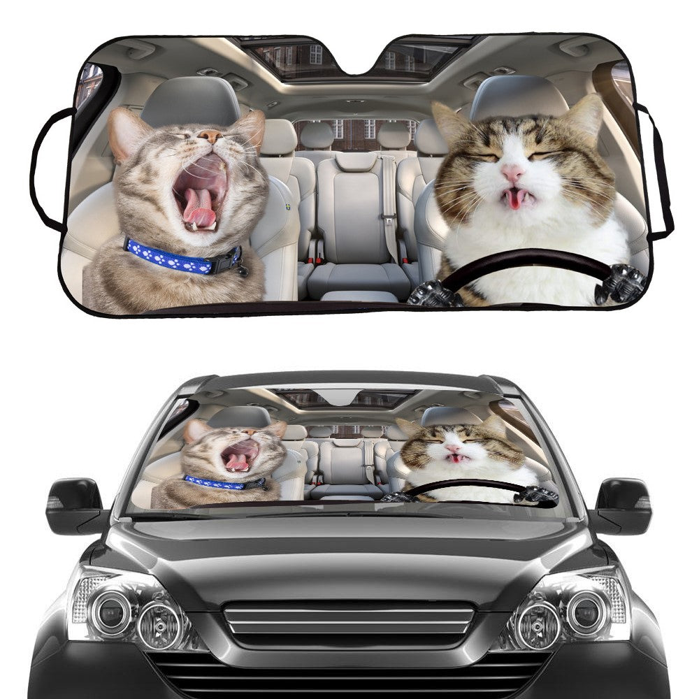 70x138cm Car Windshield Sunshade Patterns Print UV Protection Front Window Sun Shade