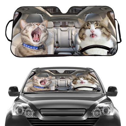 70x138cm Car Windshield Sunshade Patterns Print UV Protection Front Window Sun Shade