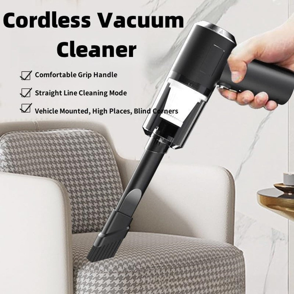 Rechargeable Car Vacuum Cleaner High Power Handheld Car Home Cleaning Tool, 800mAh Battery