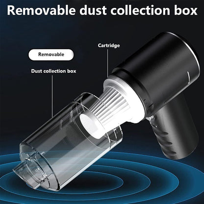 Rechargeable Car Vacuum Cleaner High Power Handheld Car Home Cleaning Tool, 800mAh Battery