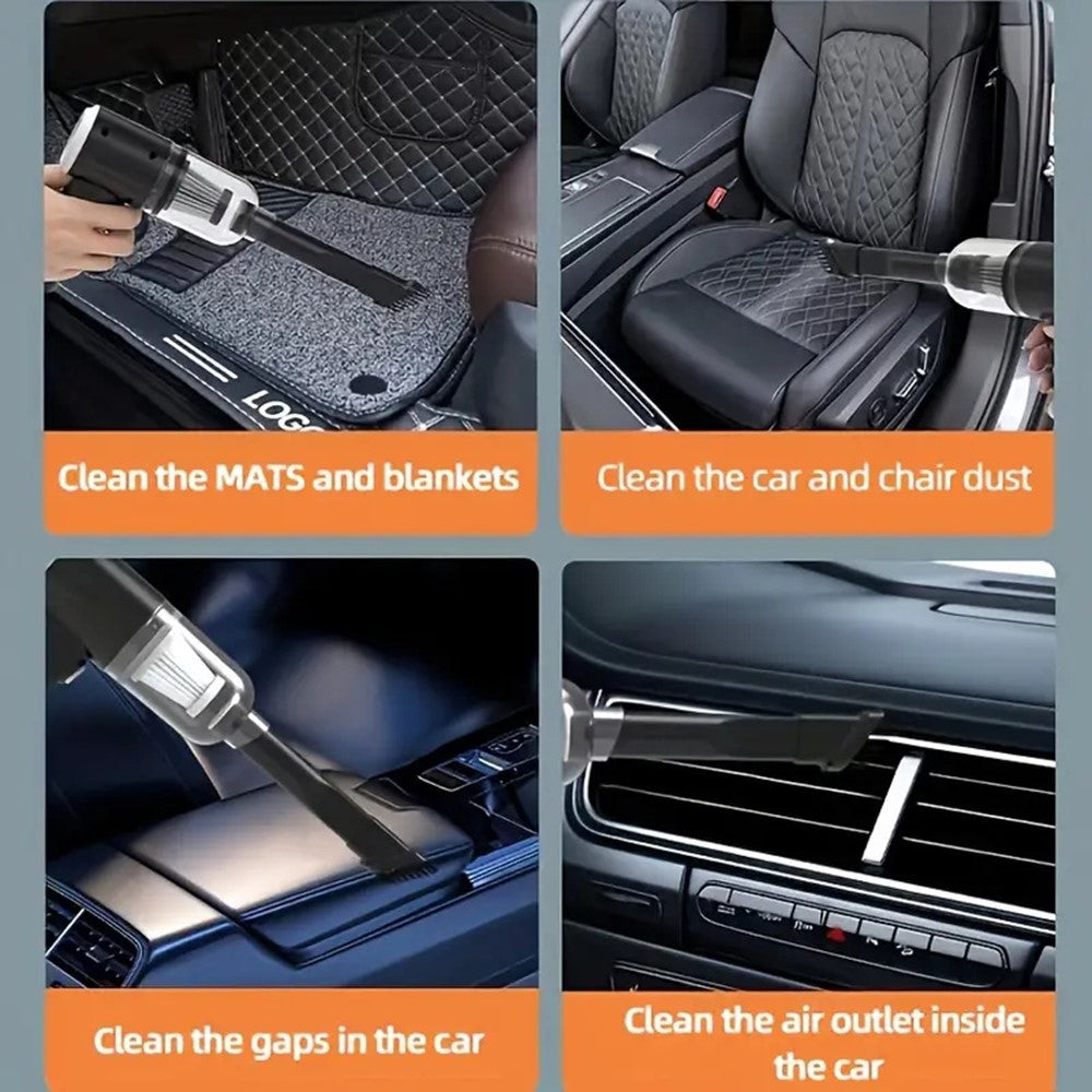 Rechargeable Car Vacuum Cleaner High Power Handheld Car Home Cleaning Tool, 800mAh Battery