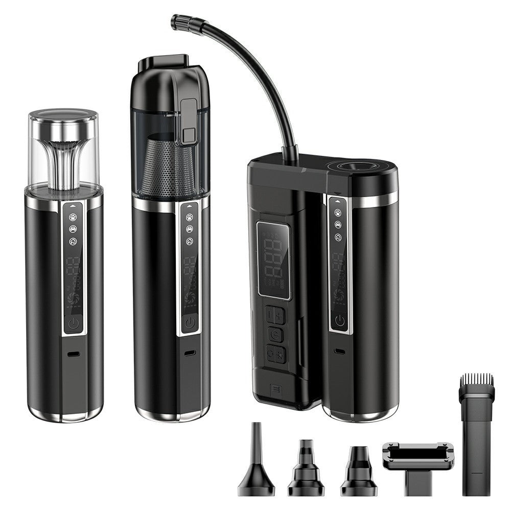 D28 Multifunctional 3 in 1 Car Vacuum Cleaner Inflator Camping Light Brushless Motor Digital Display High Suction Power