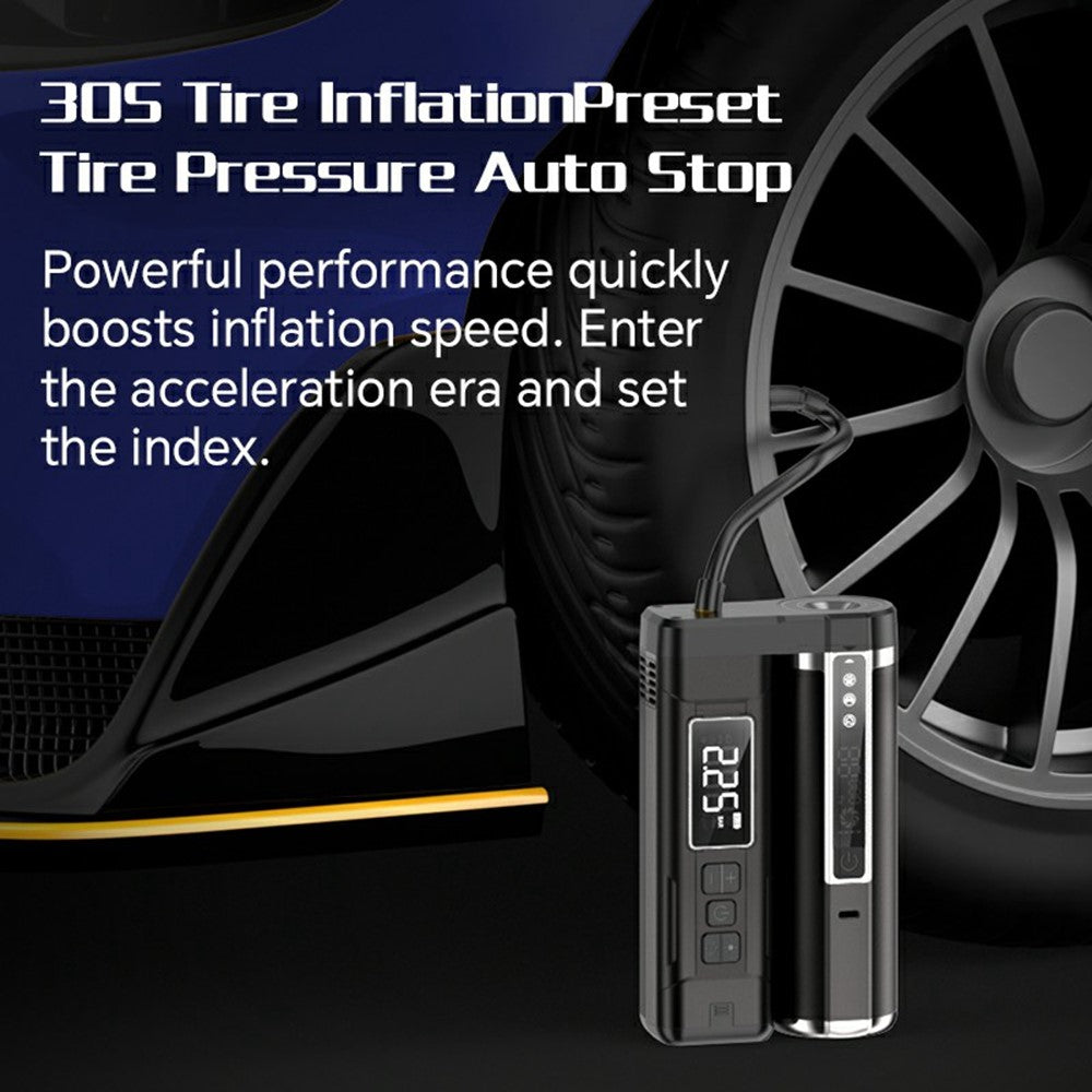 D28 Multifunctional 3 in 1 Car Vacuum Cleaner Inflator Camping Light Brushless Motor Digital Display High Suction Power