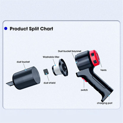 CARSUN C3088 12V Car Cigarette Lighter Plug Handheld Vacuum Cleaner High Power Car Cleaning Tool