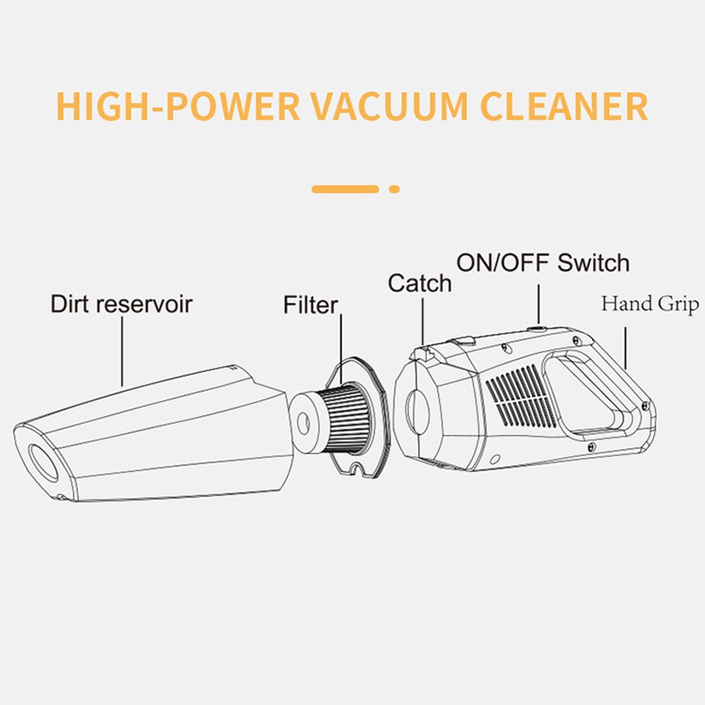 CARSUN C1398 Rechargeable Cordless Car Vacuum Powerful 6000Pa Portable Vacuum Cleaner with LED Light