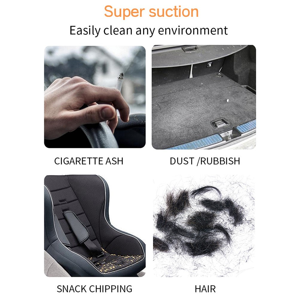 CARSUN C1398 Rechargeable Cordless Car Vacuum Powerful 6000Pa Portable Vacuum Cleaner with LED Light