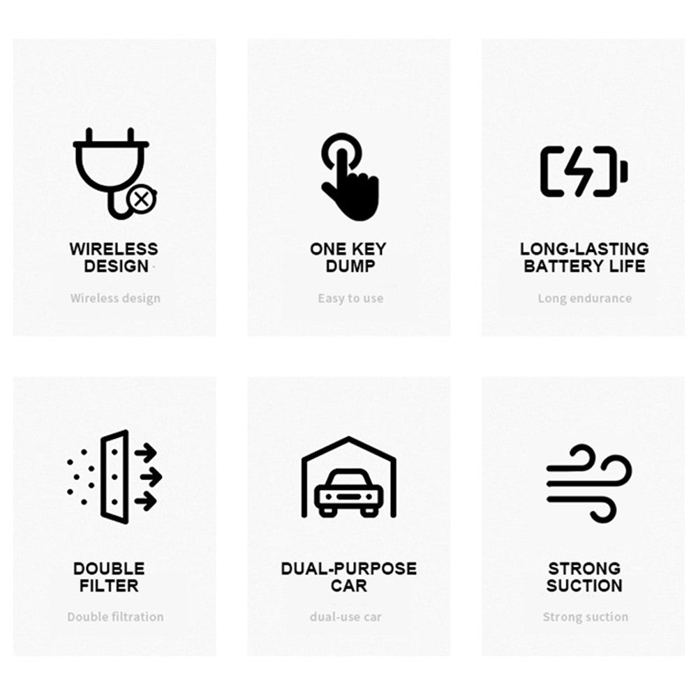 CARSUN C2819 Type-C Wireless Vacuum Cleaner Handheld Dust Cleaner for Car Home Cleaning