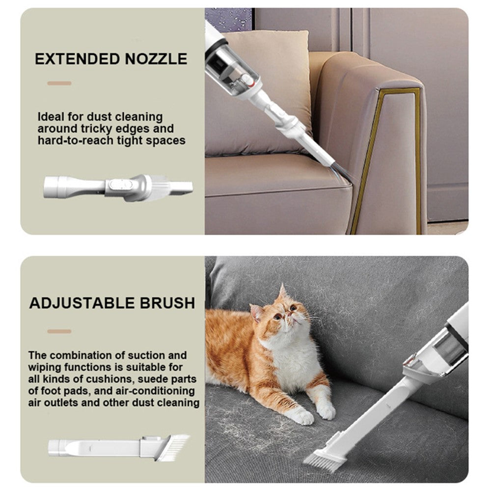 CARSUN C2819 Type-C Wireless Vacuum Cleaner Handheld Dust Cleaner for Car Home Cleaning