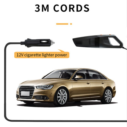 CARSUN C1398 12V Car Cigarette Lighter Plug Vacuum Cleaner High Power Handheld Car Cleaning Tool with LED Light