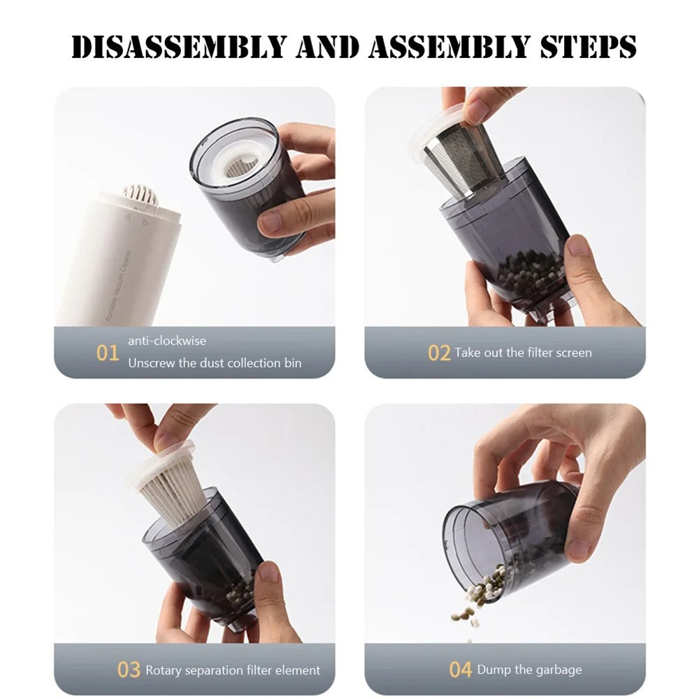 SY01-Q8 USB Car Vacuum Cleaner Rechargeable 4000Pa Cordless Home Cleaner