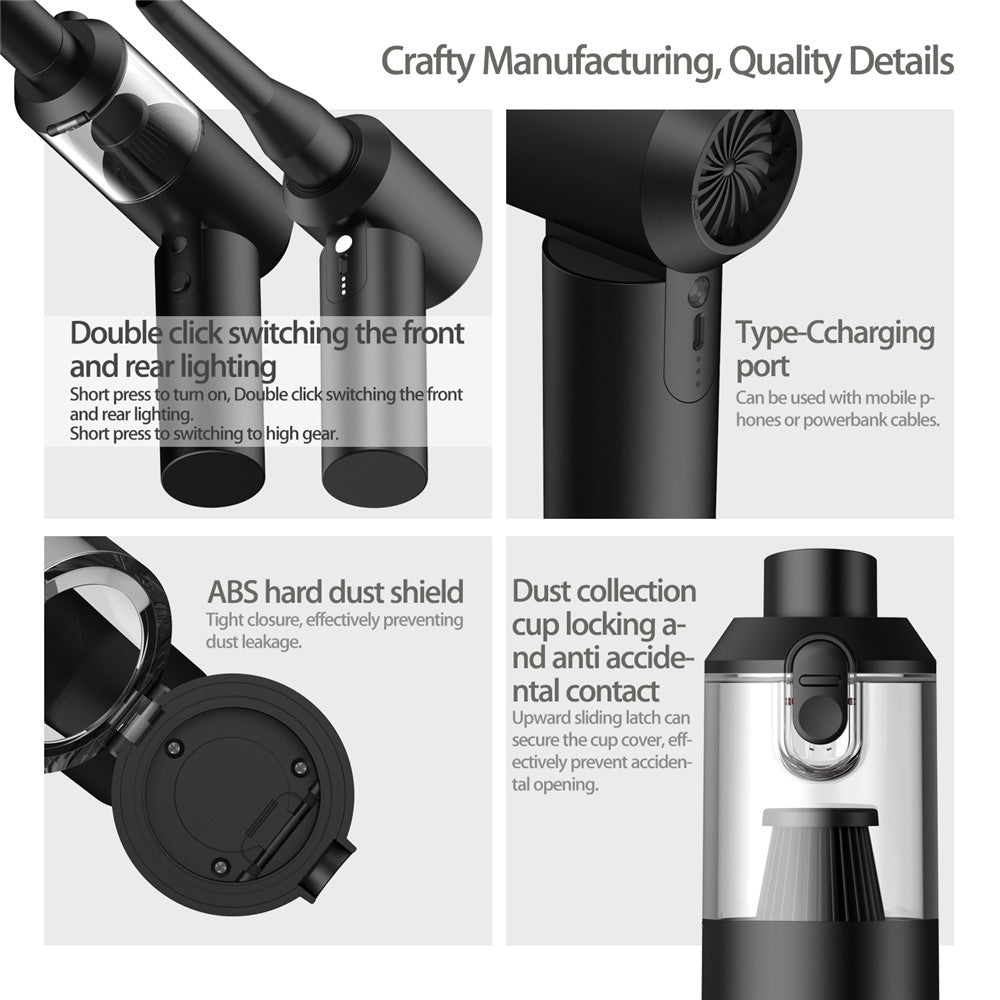 S1 Mini Cordless Vacuum Cleaner Folding High Power Suction 2-in-1 Handheld Vacuum Cleaner for Car, Home