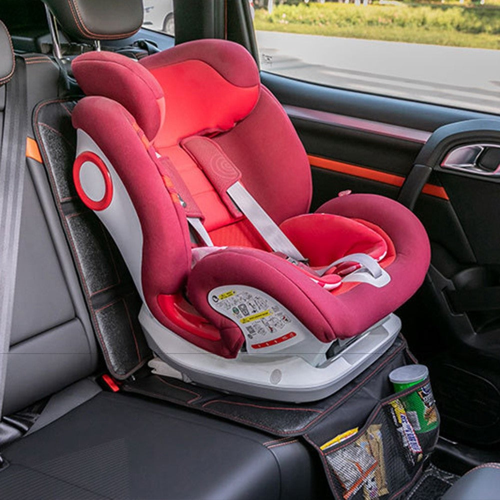 JF004 Waterproof Car Seat Protector for Child Car Seat and Pets, Soft Seat Protection Pad with Storage Pocket
