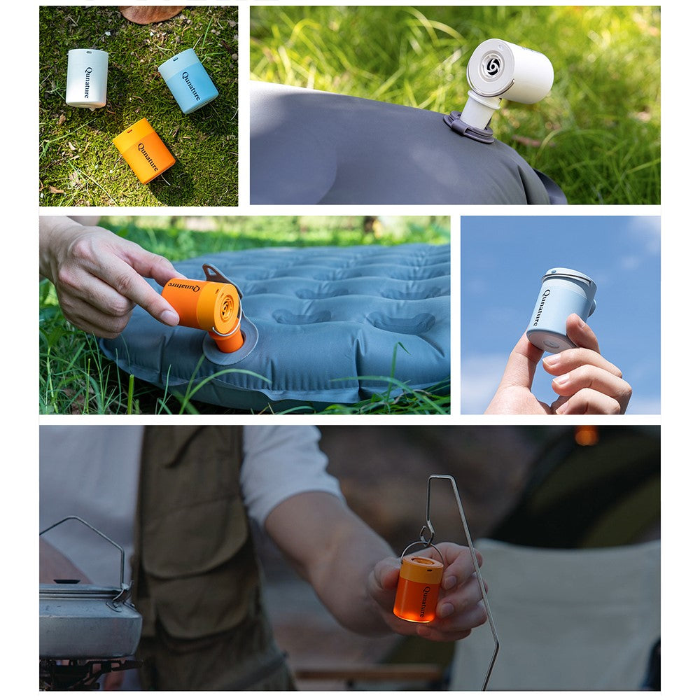 QUNATURE Outdoor Mini Electric Air Pump Magnetic Camping Hanging Lamp Swimming Ring Air Mattress Inflator