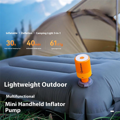QUNATURE Outdoor Mini Electric Air Pump Magnetic Camping Hanging Lamp Swimming Ring Air Mattress Inflator