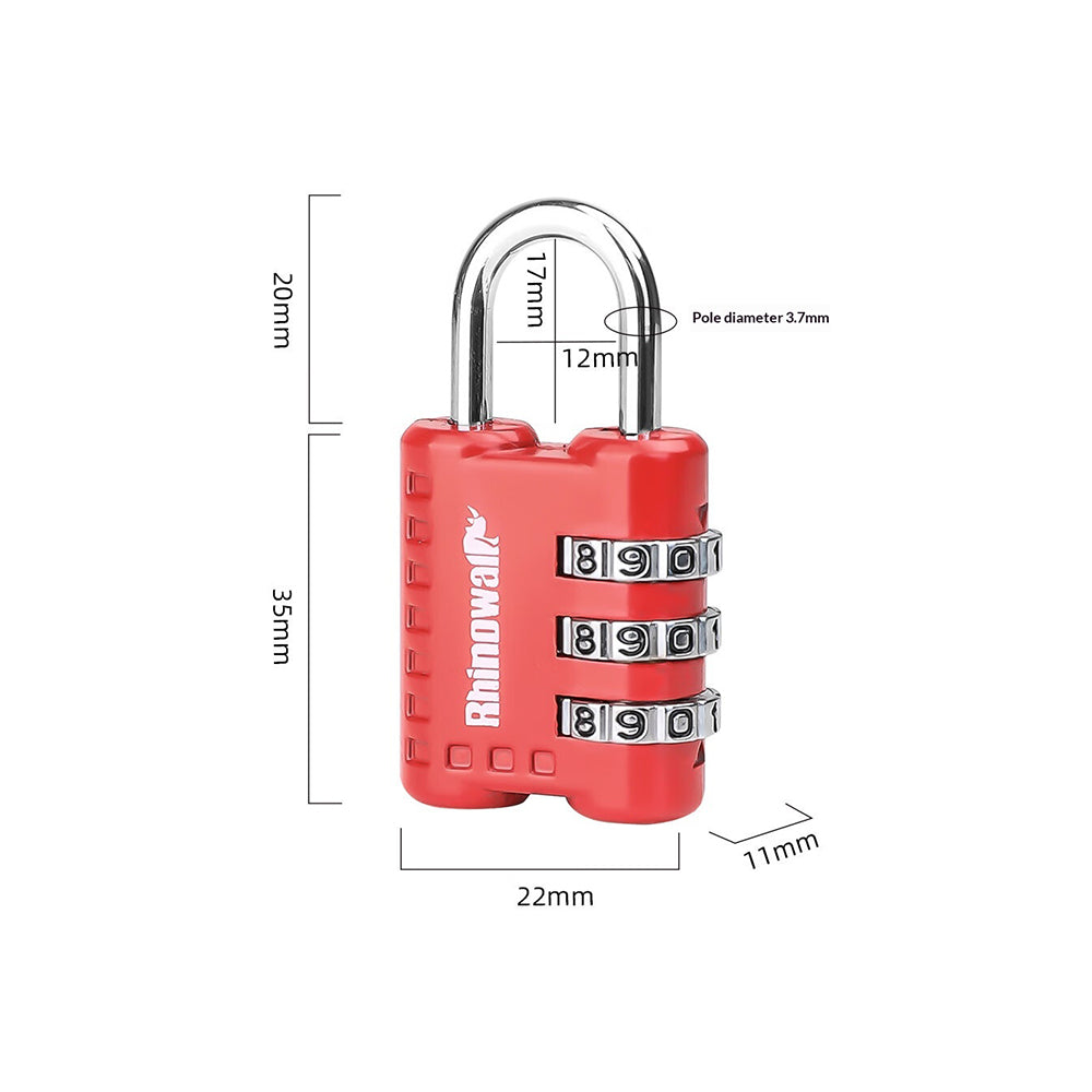 RHINOWALK XM10202 Anti Theft 3 Digit Combination Lock Security Lock for Motorcycle Tank Bag