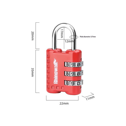 RHINOWALK XM10202 Anti Theft 3 Digit Combination Lock Security Lock for Motorcycle Tank Bag