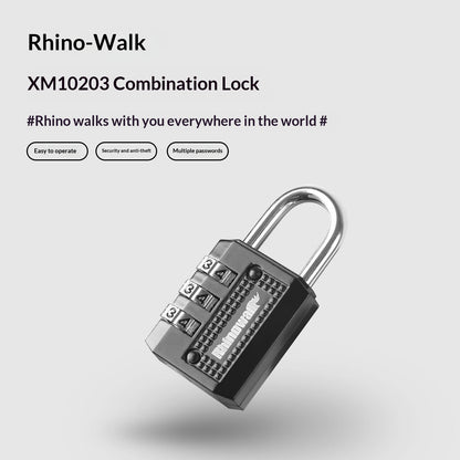 RHINOWALK XM10203 Motorcycle Bag Security Lock Zinc Alloy 3-Digit Anti Theft Combination Lock