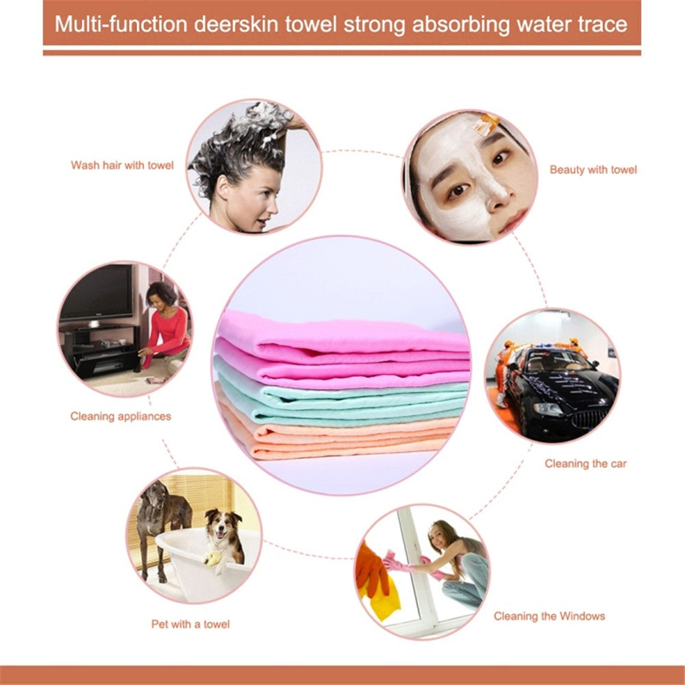 43 x 32 x 0.2cm Super Absorbent Soft PVA Cloth Car Home Cleaning Towel Hair Quick Drying Towel