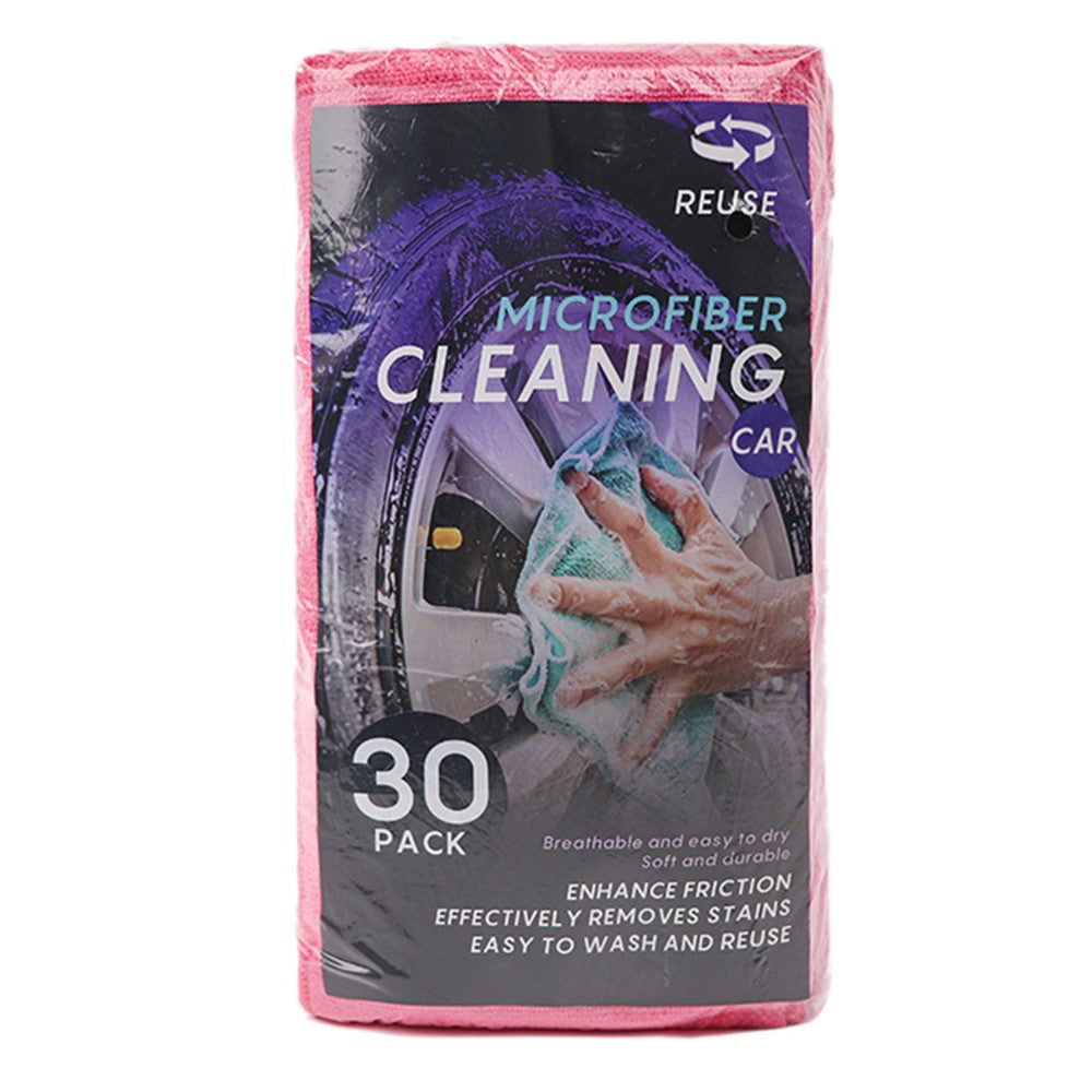 LWMB-004A 30Pcs 30x30cm Super Water Absorption Microfiber Car Washing Towel Kitchen Home Cleaning Cloth