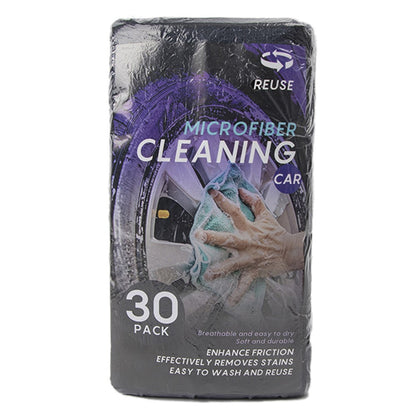 LWMB-004A 30Pcs 30x30cm Super Water Absorption Microfiber Car Washing Towel Kitchen Home Cleaning Cloth