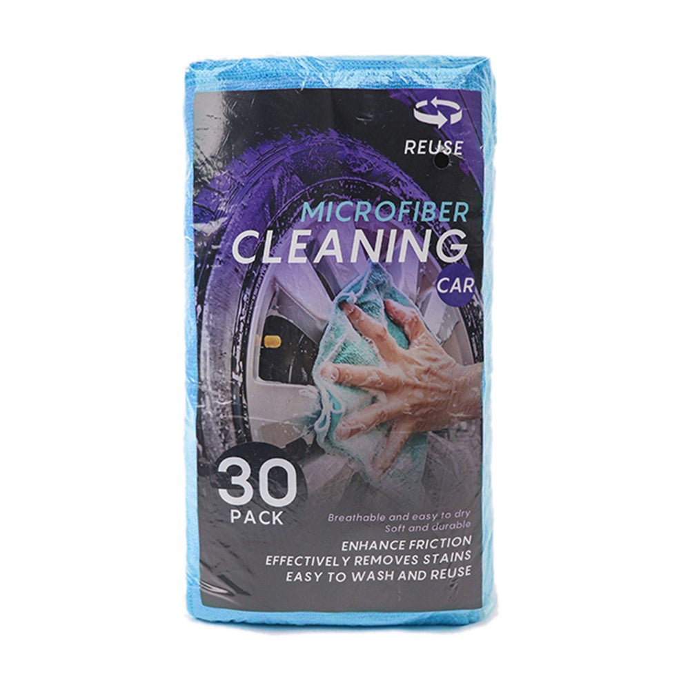 LWMB-004A 30Pcs 30x30cm Super Water Absorption Microfiber Car Washing Towel Kitchen Home Cleaning Cloth