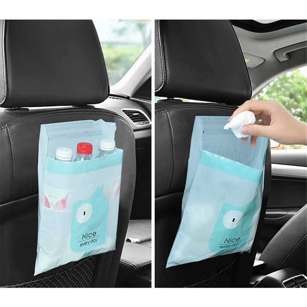 15Pcs / Pack Sealable Portable Car Trash Bag Easy Stick-On Disposable Car Garbage Bag Leak-Proof Vomit Bag Kitchen Storage Bag Suitable for Cars, Offices, Kitchens, Travel