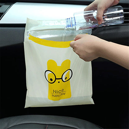 15Pcs / Pack Sealable Portable Car Trash Bag Easy Stick-On Disposable Car Garbage Bag Leak-Proof Vomit Bag Kitchen Storage Bag Suitable for Cars, Offices, Kitchens, Travel