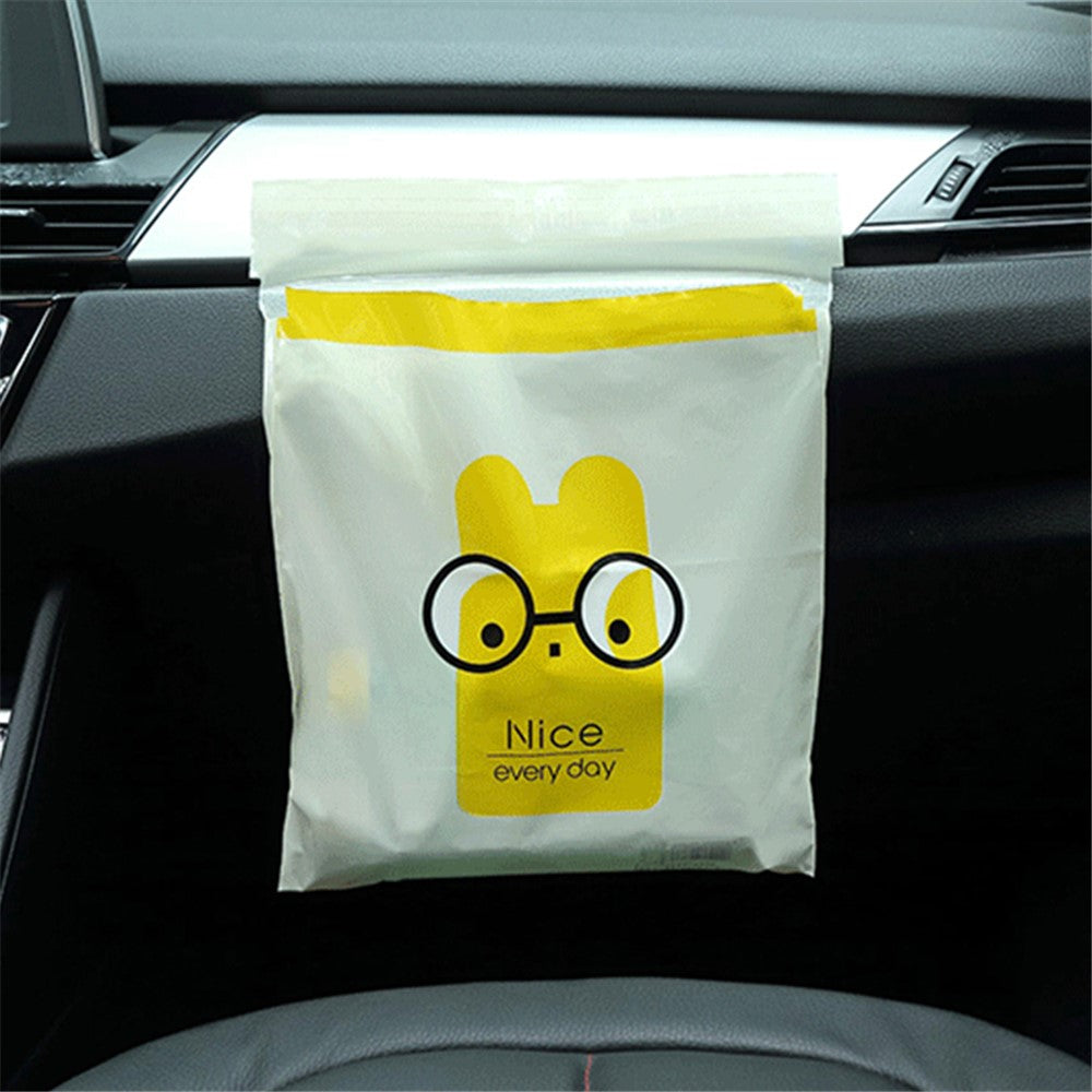 15Pcs / Pack Sealable Portable Car Trash Bag Easy Stick-On Disposable Car Garbage Bag Leak-Proof Vomit Bag Kitchen Storage Bag Suitable for Cars, Offices, Kitchens, Travel