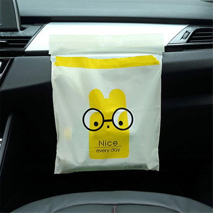 15Pcs / Pack Sealable Portable Car Trash Bag Easy Stick-On Disposable Car Garbage Bag Leak-Proof Vomit Bag Kitchen Storage Bag Suitable for Cars, Offices, Kitchens, Travel