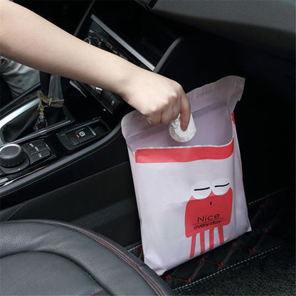 15Pcs / Pack Sealable Portable Car Trash Bag Easy Stick-On Disposable Car Garbage Bag Leak-Proof Vomit Bag Kitchen Storage Bag Suitable for Cars, Offices, Kitchens, Travel