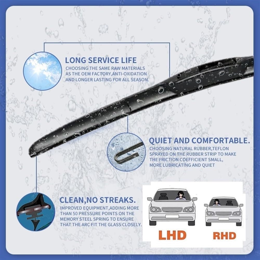 1Pc Universal Three-Stage Car Wiper Blade ABS+Rubber Noiseless Vehicle Wiper Blade