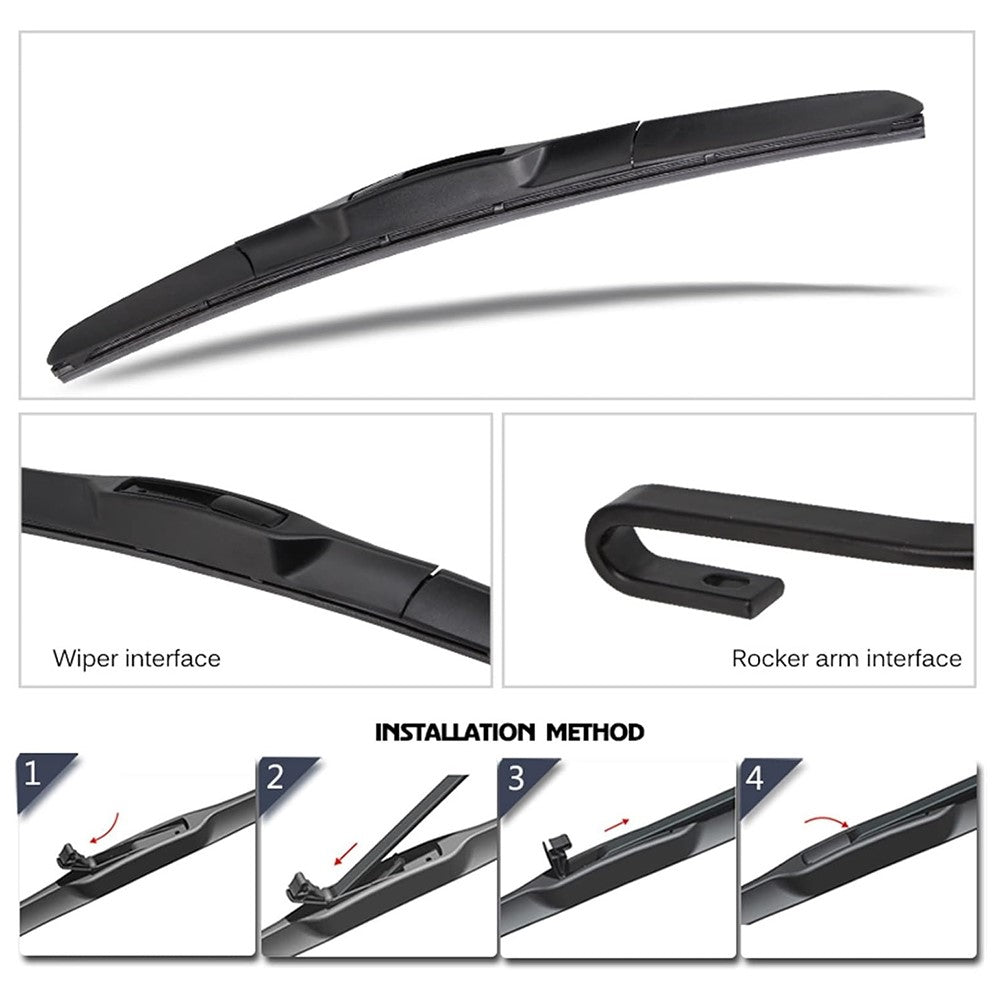 1Pc Universal Three-Stage Car Wiper Blade ABS+Rubber Noiseless Vehicle Wiper Blade