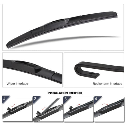 1Pc Universal Three-Stage Car Wiper Blade ABS+Rubber Noiseless Vehicle Wiper Blade