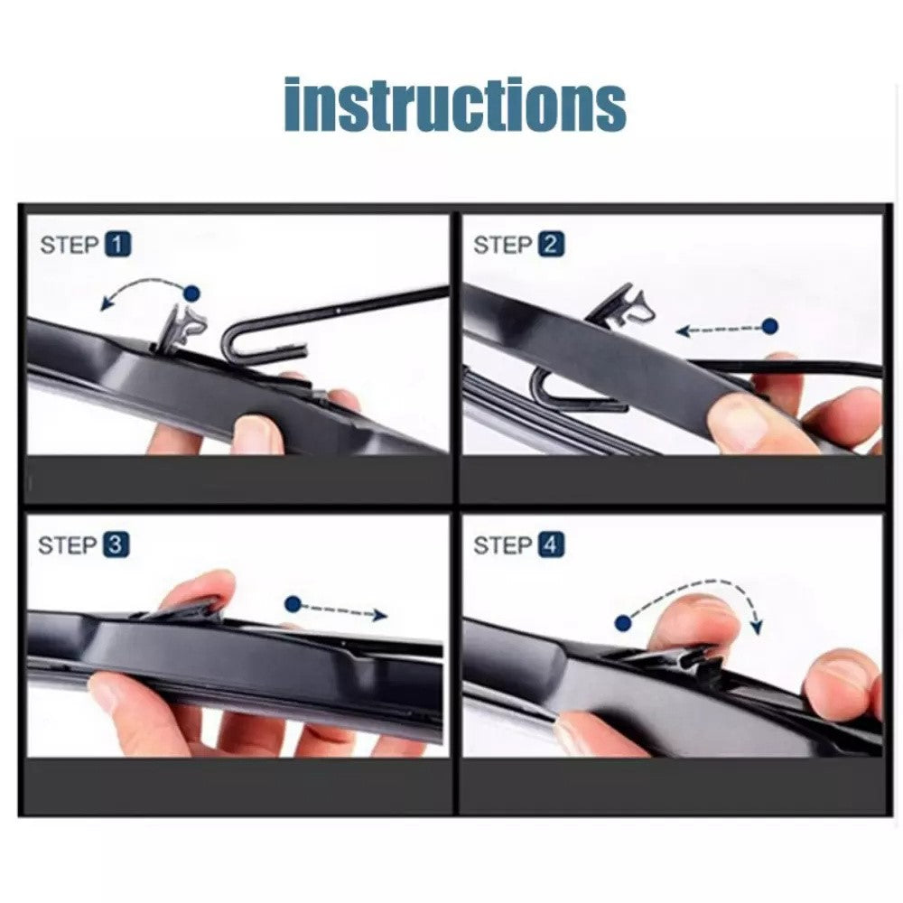 2Pcs Universal Three-Stage Car Wiper Blade ABS+Rubber Noiseless Vehicle Wiper Blade