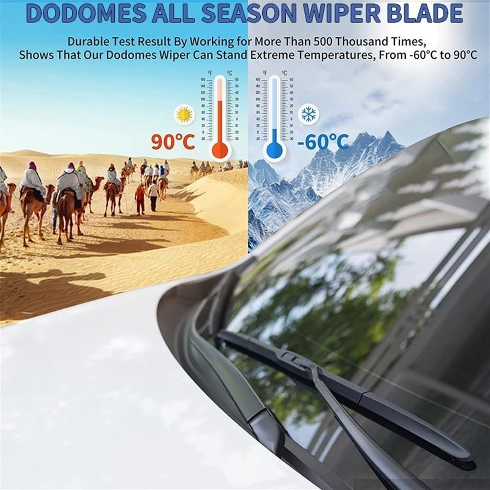 2Pcs Universal Three-Stage Car Wiper Blade ABS+Rubber Noiseless Vehicle Wiper Blade