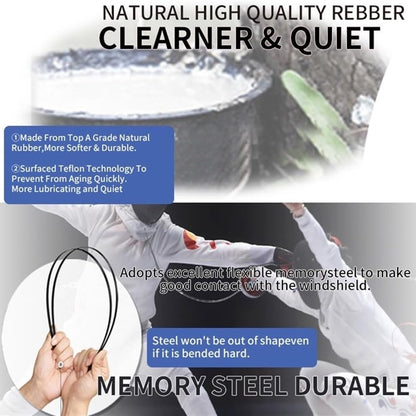 2Pcs Universal Three-Stage Car Wiper Blade ABS+Rubber Noiseless Vehicle Wiper Blade