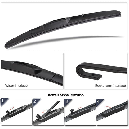 2Pcs Universal Three-Stage Car Wiper Blade ABS+Rubber Noiseless Vehicle Wiper Blade