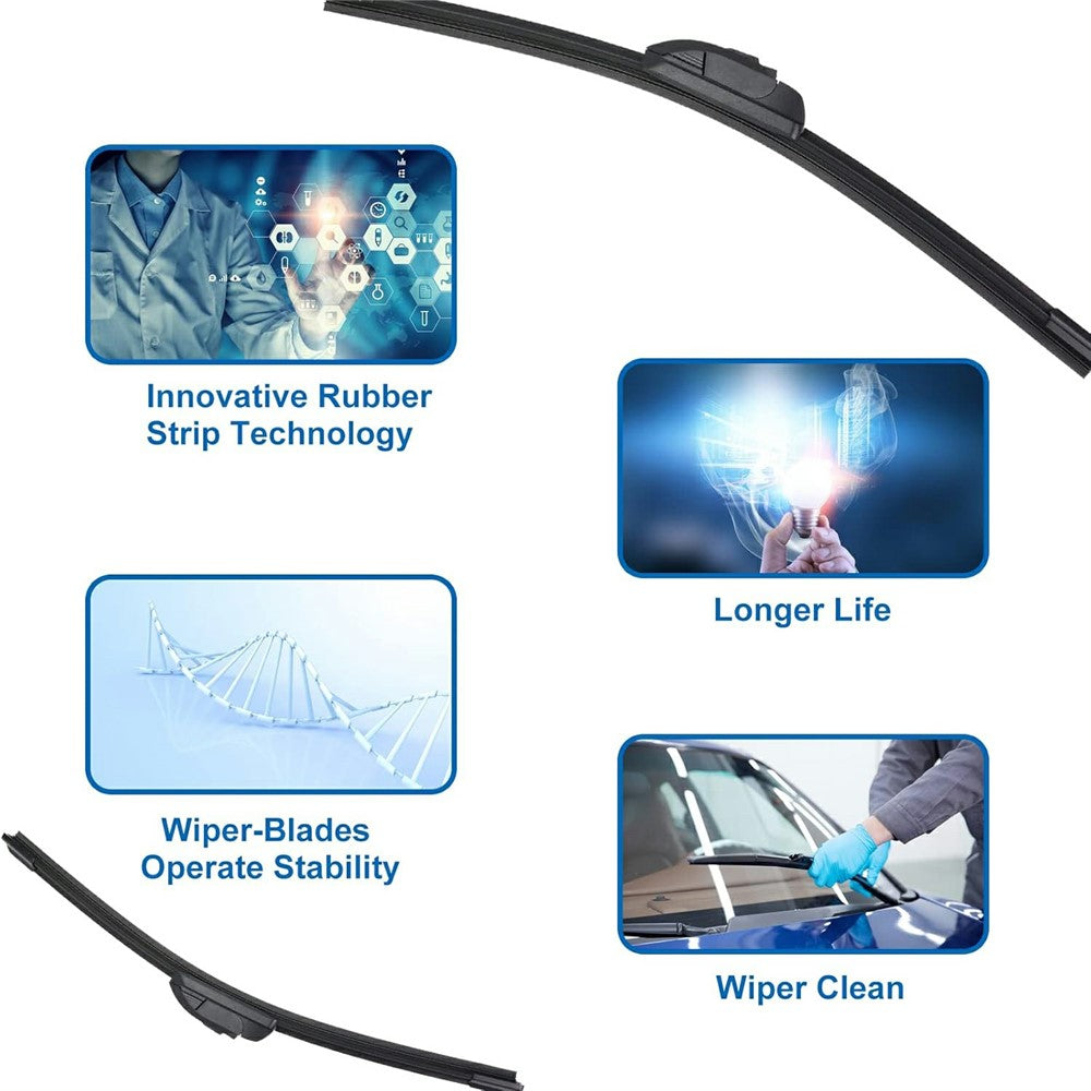 1Pc Universal Car Windshield Wiper Blade ABS+Rubber Noiseless Vehicle Wiper Blade