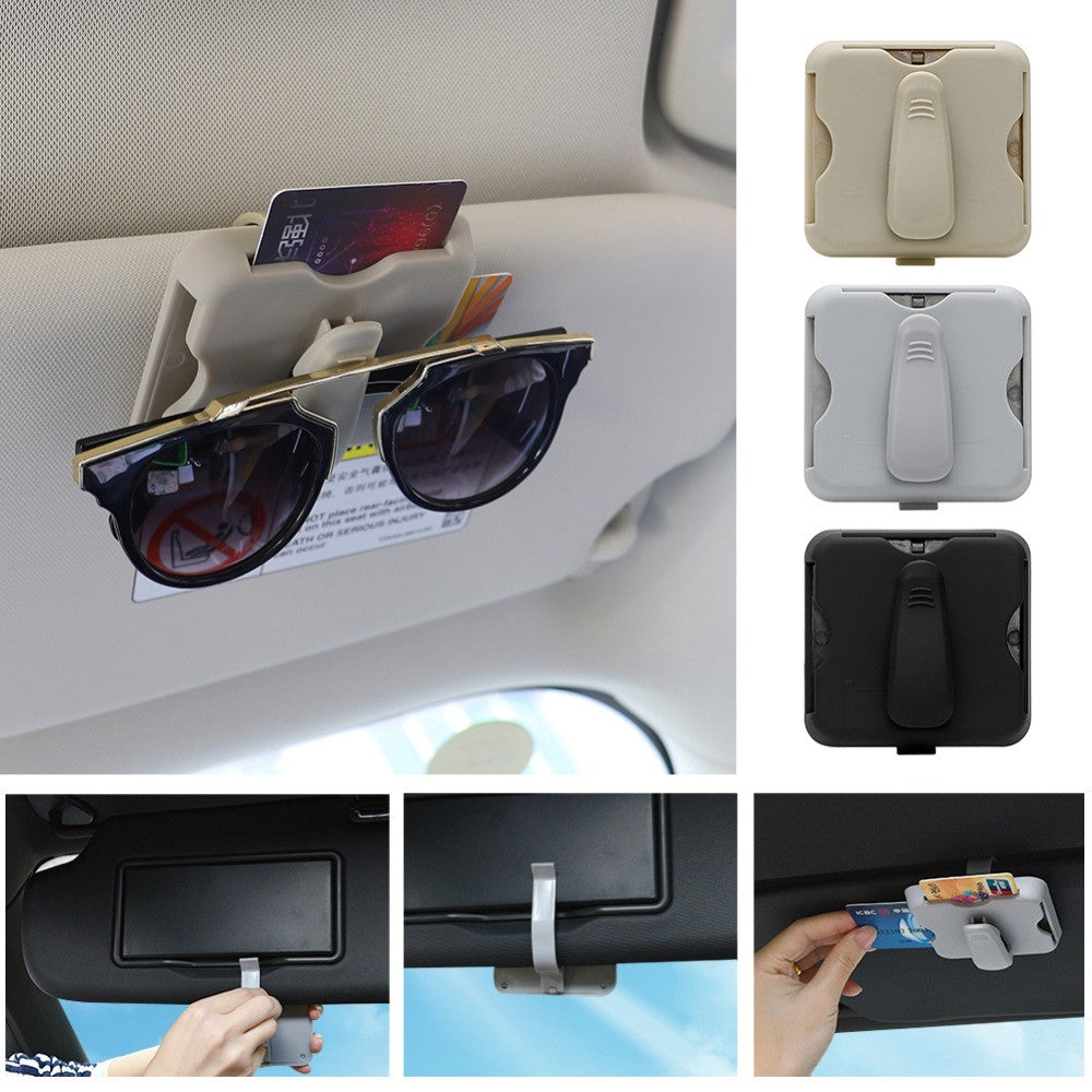 Sunglass Holder Glasses Holder Clip Card Storage Pouch for Car Visor