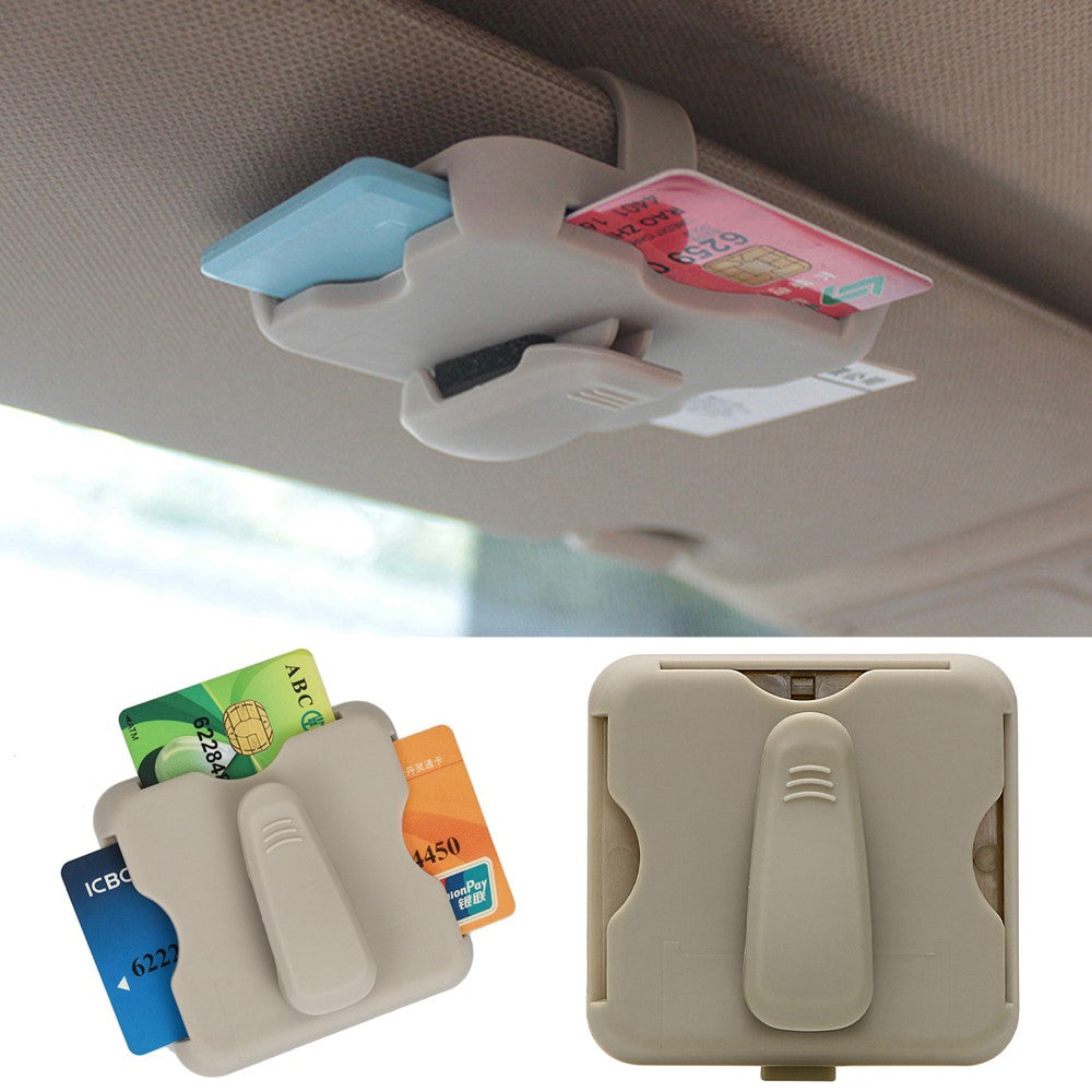 Sunglass Holder Glasses Holder Clip Card Storage Pouch for Car Visor